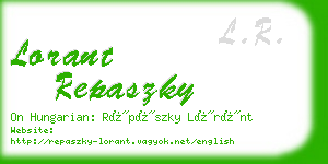 lorant repaszky business card